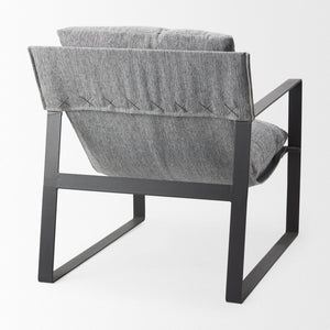 Mercana Guilia Modern Lounge Chair with Plush Cushion and Sturdy Metal Frame for Stylish Comfort & Durability Castlerock Gray Fabric | Black Metal 69002