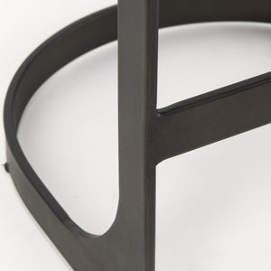 Mercana Tyson Backless Suede Stool with Gunmetal Frame - Modern Industrial Design for Kitchen or Bar Spaces Brown/Gray Suede | Black Metal | Counter 69269