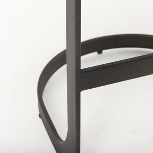 Mercana Tyson Counter Stool - Stylish Backless Leather Seat with Gun Metal Frame for Modern Interiors Brown Leather | Black Metal | Bar 69270