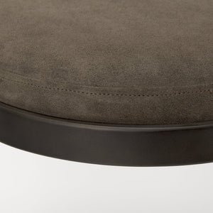 Mercana Tyson Backless Suede Stool with Gunmetal Frame - Modern Industrial Design for Kitchen or Bar Spaces Brown/Gray Suede | Black Metal | Bar 69272