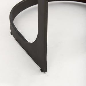 Mercana Tyson Backless Suede Stool with Gunmetal Frame - Modern Industrial Design for Kitchen or Bar Spaces Brown/Gray Suede | Black Metal | Bar 69272