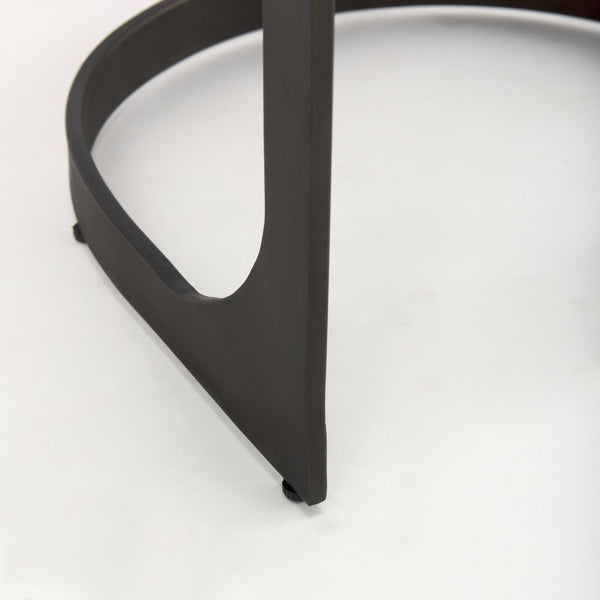 Mercana Tyson Backless Suede Stool with Gunmetal Frame - Modern Industrial Design for Kitchen or Bar Spaces Brown/Gray Suede | Black Metal | Bar 69272