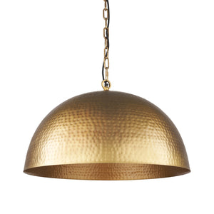 Mercana Karina Pendant Light – Stunning Hammered Dome Design in Matte Black with Luxurious Gold Interior Finish Brass-tone Metal | 24" Round 70100