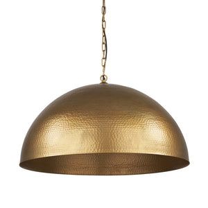 Mercana Karina Pendant Light – Stunning Hammered Dome Design in Matte Black with Luxurious Gold Interior Finish Brass-tone Metal | 36" Round 70101