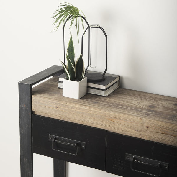Mercana Aria Decorative Metal and Glass Holder for Effortless Floral Elegance in Modern Home Décor Black Metal | 11H 69779