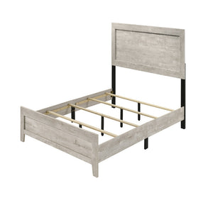 English Elm Whitewashed Twin Panel Bed Solid Wood Frame for Kids Teen or Guest Bedroom B011P444134