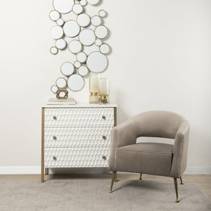 Mercana Savannah Accent Cabinet - Coastal Glam Design with Honeycomb Drawers for Elegant Storage Solutions 69758
