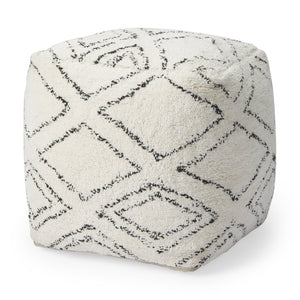 Mercana Tapir Handwoven Argyle Pattern Square Pouf - Stylish Accent for Modern, Boho, or Global Interiors 67586