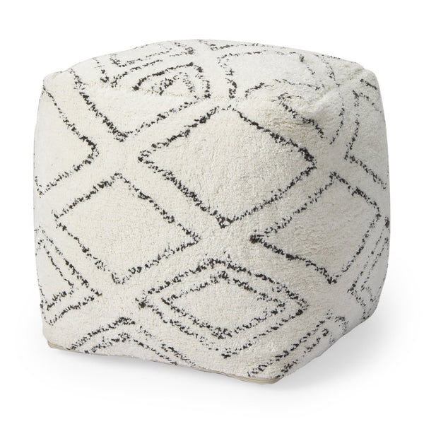 Mercana Tapir Handwoven Argyle Pattern Square Pouf - Stylish Accent for Modern, Boho, or Global Interiors 67586