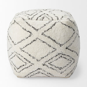 Mercana Tapir Handwoven Argyle Pattern Square Pouf - Stylish Accent for Modern, Boho, or Global Interiors 67586