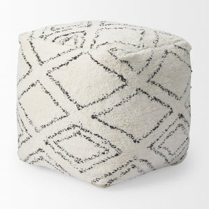 Mercana Tapir Handwoven Argyle Pattern Square Pouf - Stylish Accent for Modern, Boho, or Global Interiors 67586