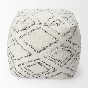 Mercana Tapir Handwoven Argyle Pattern Square Pouf - Stylish Accent for Modern, Boho, or Global Interiors 67586