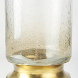 Mercana Adriatic I Small Brushed Gold Metal Glass Vase 67946