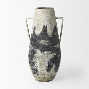 Mercana Boscia Striking Double Ear Floor Vase - Rustic Ceramic Accent for Modern and Farmhouse Interiors 28.9H | Tall 70082