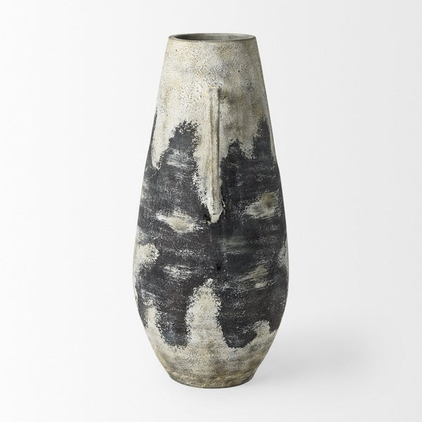 Mercana Boscia Striking Double Ear Floor Vase - Rustic Ceramic Accent for Modern and Farmhouse Interiors 28.9H | Tall 70082