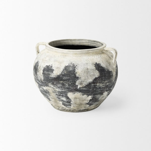 Mercana Boscia Striking Double Ear Floor Vase - Rustic Ceramic Accent for Modern and Farmhouse Interiors 15.0H | Short 70084