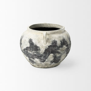 Mercana Boscia Striking Double Ear Floor Vase - Rustic Ceramic Accent for Modern and Farmhouse Interiors 15.0H | Short 70084