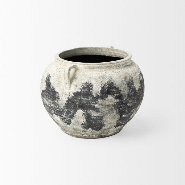 Mercana Boscia Striking Double Ear Floor Vase - Rustic Ceramic Accent for Modern and Farmhouse Interiors 15.0H | Short 70084