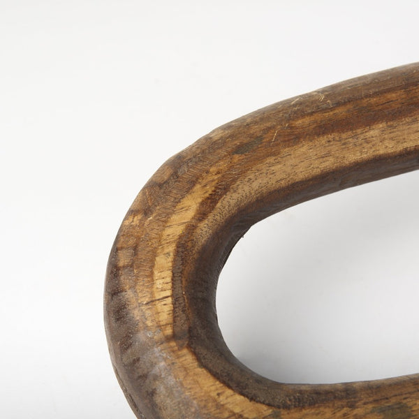 Mercana Tayla Large Hand-Carved Reclaimed Wood Chain Link - Rustic Sculptural Accent for Any Space Medium Brown 70152