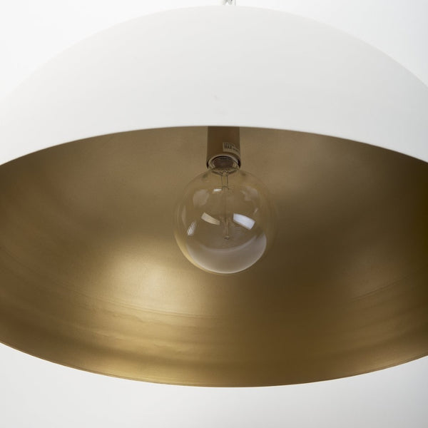 Mercana Juniper Pendant Light - Modern Matte Dome with Gold Interior for Stunning Ambient Home Illumination White | 24" Round 70102