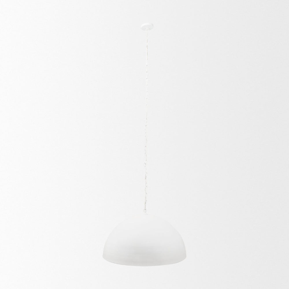 Mercana Juniper Pendant Light - Modern Matte Dome with Gold Interior for Stunning Ambient Home Illumination White | 36" Round 70103