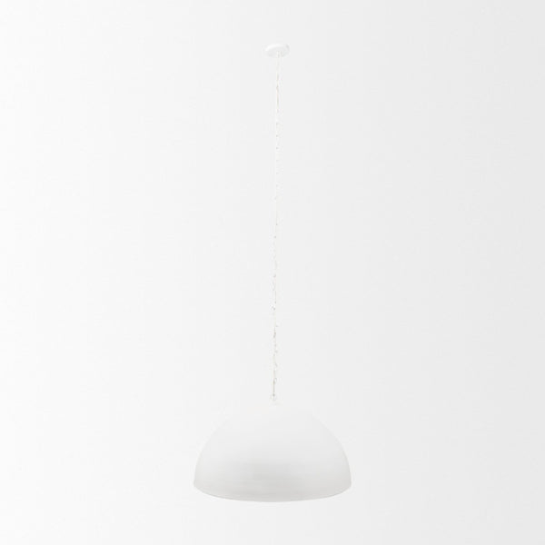 Mercana Juniper Pendant Light - Modern Matte Dome with Gold Interior for Stunning Ambient Home Illumination White | 36" Round 70103