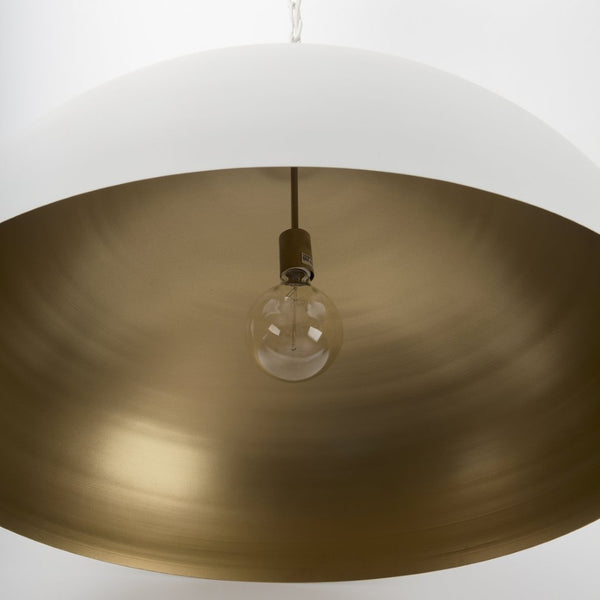 Mercana Juniper Pendant Light - Modern Matte Dome with Gold Interior for Stunning Ambient Home Illumination White | 36" Round 70103