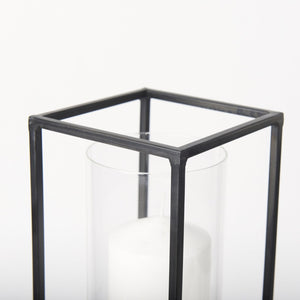 Mercana Cindy Modern Rectangular Hurricane Glass Pillar Candle Holders for Elegant Home Decor Display 69849