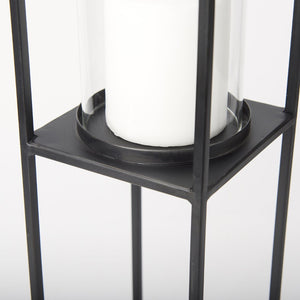 Mercana Cindy Modern Rectangular Hurricane Glass Pillar Candle Holders for Elegant Home Decor Display 69849