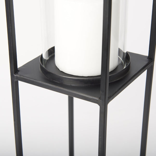 Mercana Cindy Modern Rectangular Hurricane Glass Pillar Candle Holders for Elegant Home Decor Display 69849