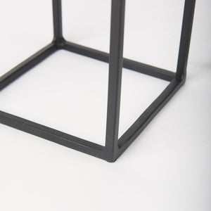 Mercana Cindy Modern Rectangular Hurricane Glass Pillar Candle Holders for Elegant Home Decor Display 69849