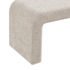 JLA Home INK+IVY - Boucle Modern Waterfall Bench with Textured Bouclé Upholstery, Rounded Corners, Fully Assembled Comfort Beige II105-0567