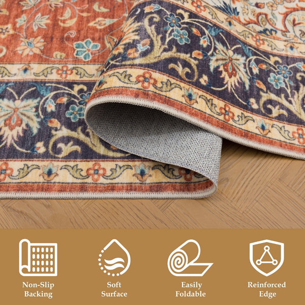 English Elm Premier Traditional Low Pile Area Rug for Living Room Dining High Traffic Zones B186P479381