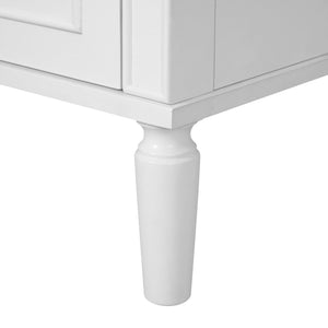 English Elm 30" Elegant Bathroom Vanity with Ceramic Sink, Soft-Close Door & 3 Drawers, Gold Handles, Durable Finish White N729P184479K