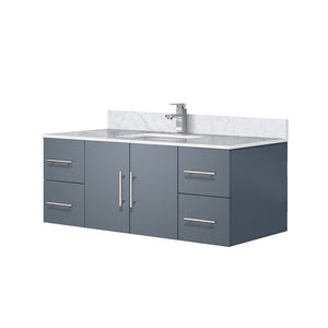 English Elm Dark Grey 48 in Bath Vanity with Carrara Marble Top, Soft-Close Drawers, Chrome Faucet Included B2731P258640