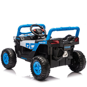 English Elm 12v Kids Electric Utv Ride on Toy with Parental Remote Swing Function and Shock Absorbers Blue W1578P368161