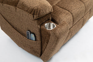 English Elm Power Lift Recliner modern velvet lift chair with remote, tufted wingback, ergonomic support, 350 lb capacity Brown W547S00066