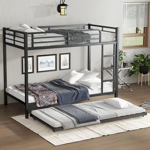 English Elm Twin Xl Metal Bunk Bed With Twin Trundle - Stylish Space-Saving Solution For Shared Rooms! W1580S00128-GIGA
