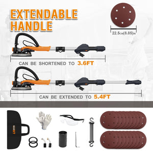 English Elm Drywall Sander 820w Direct Drive Telescopic with Vacuum Dust Collection and Led T3177P305032