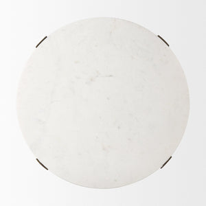 Mercana Atticus Coffee Table: Elegant Marble Top with Luxe Gold Metal Base for Modern Living Room Style 69731-AB