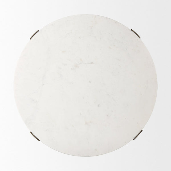 Mercana Atticus Coffee Table: Elegant Marble Top with Luxe Gold Metal Base for Modern Living Room Style 69731-AB