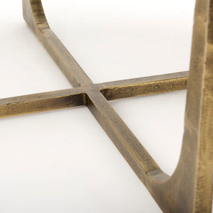 Mercana Atticus Coffee Table: Elegant Marble Top with Luxe Gold Metal Base for Modern Living Room Style 69731-AB