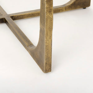 Mercana Atticus Coffee Table: Elegant Marble Top with Luxe Gold Metal Base for Modern Living Room Style 69731-AB