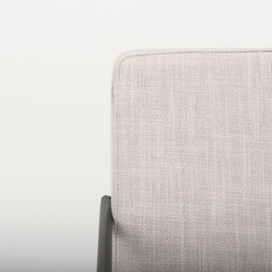 Mercana Stamford Modern Upholstered Dining Chair with Wood Back and Sleek Metal Frame for Comfort & Style Beige Fabric | Black Metal | Armed 69970