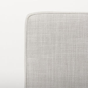 Mercana Stamford Modern Upholstered Dining Chair with Wood Back and Sleek Metal Frame for Comfort & Style Beige Fabric| Black Metal | Armless 69971