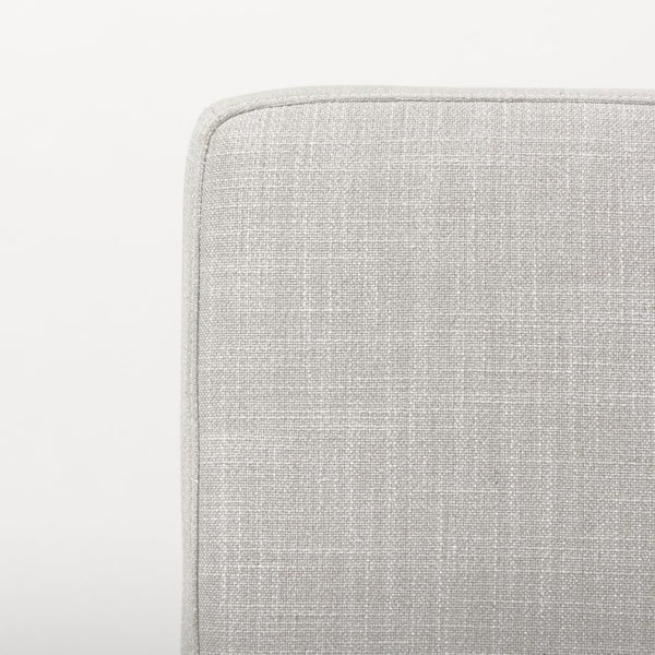 Mercana Stamford Modern Upholstered Dining Chair with Wood Back and Sleek Metal Frame for Comfort & Style Beige Fabric| Black Metal | Armless 69971