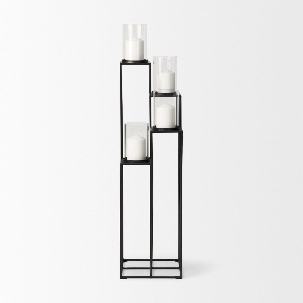 Mercana Cindy 4-Tier Floor Lantern with Hurricane Glass for Stunning Candle Display and Elegant Ambiance 70043