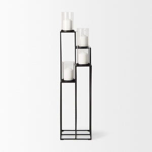 Mercana Cindy 4-Tier Floor Lantern with Hurricane Glass for Stunning Candle Display and Elegant Ambiance 70043