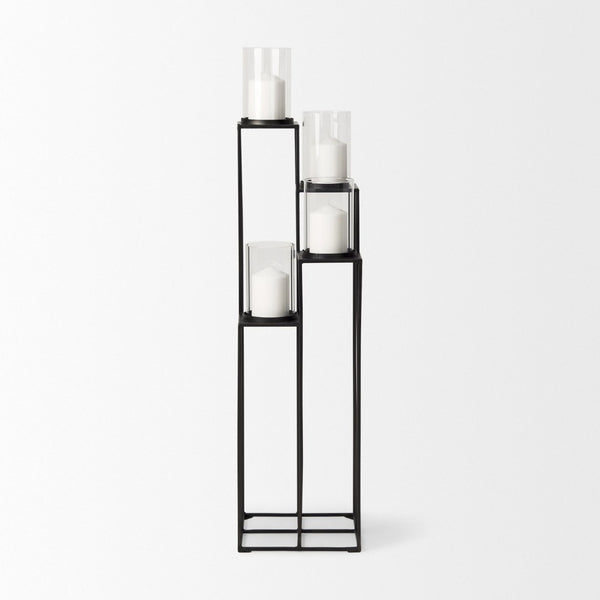 Mercana Cindy 4-Tier Floor Lantern with Hurricane Glass for Stunning Candle Display and Elegant Ambiance 70043