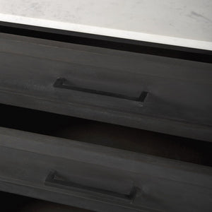 Mercana Divina Accent Cabinet – Handcrafted Mango Wood with Unique Marble Top & Sleek Iron Base for Storage 69201-AB